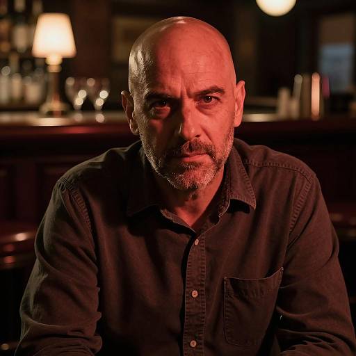 Intense Mood in a Dimly Lit Bar