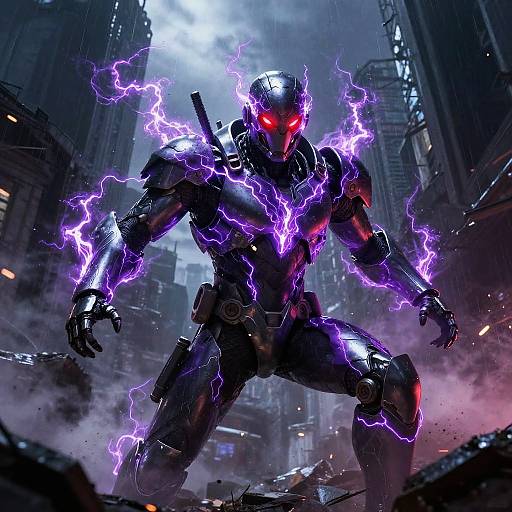 Masked Avenger in Dystopian Plasma Storm