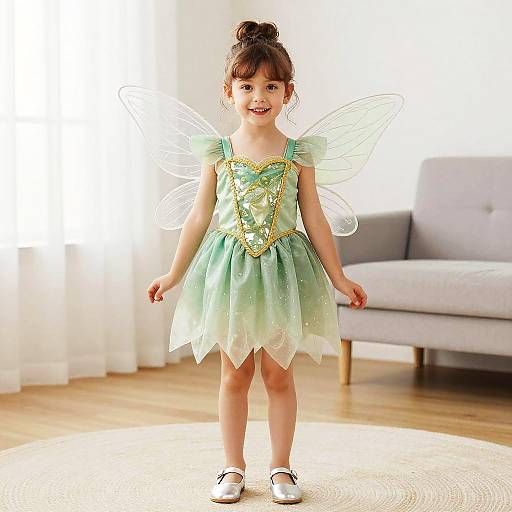 Little Girl in Green Fairy Costume