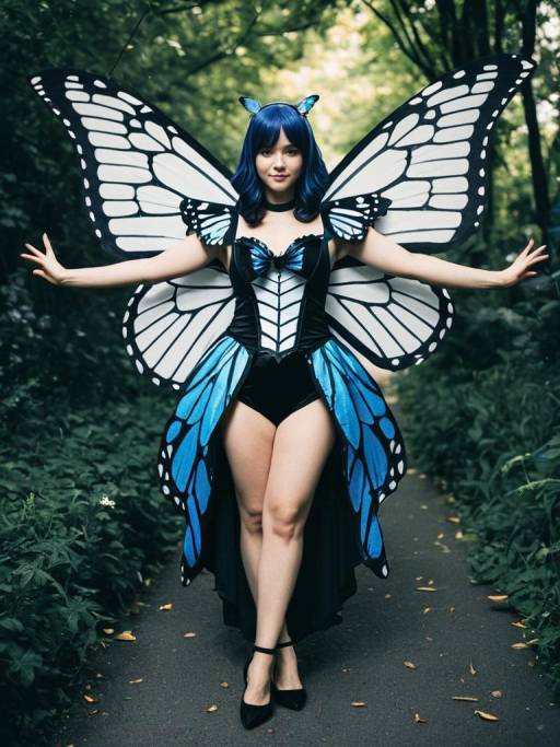 Enchanting Woman in Butterfly Cosplay