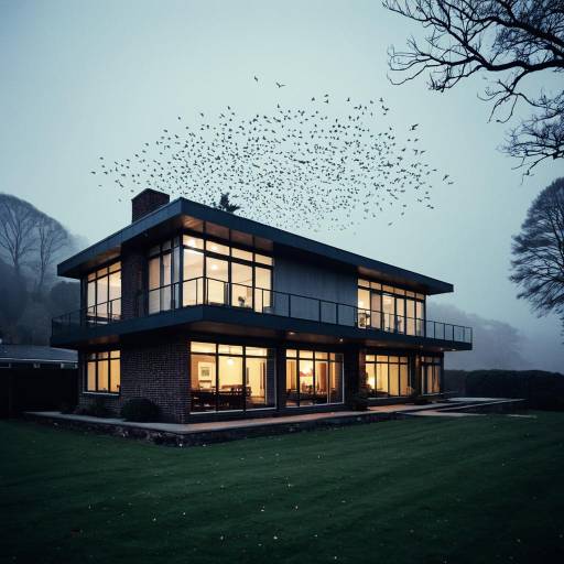 Mid Century Modern Home with Starlings Murmuration