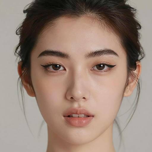 Close-up Portrait of a Woman's Features