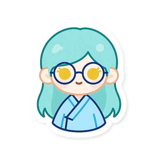 Cute Kawaii Girl Die-Cut Sticker