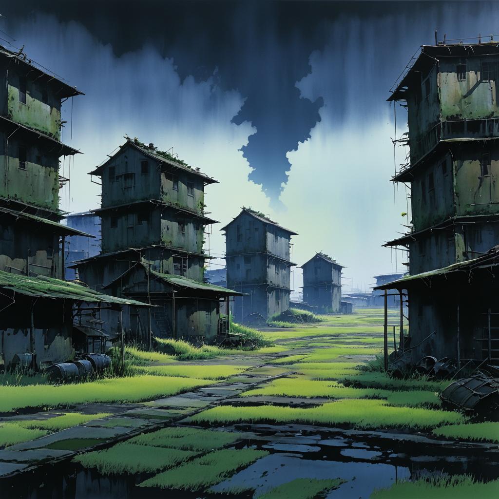 Dramatic Abandoned Urban Landscape Concept Art