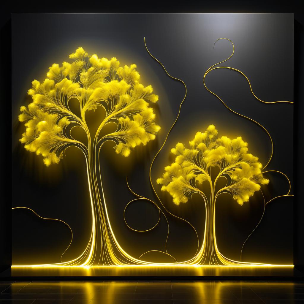 Elegant Yellow Tree Light Art Design