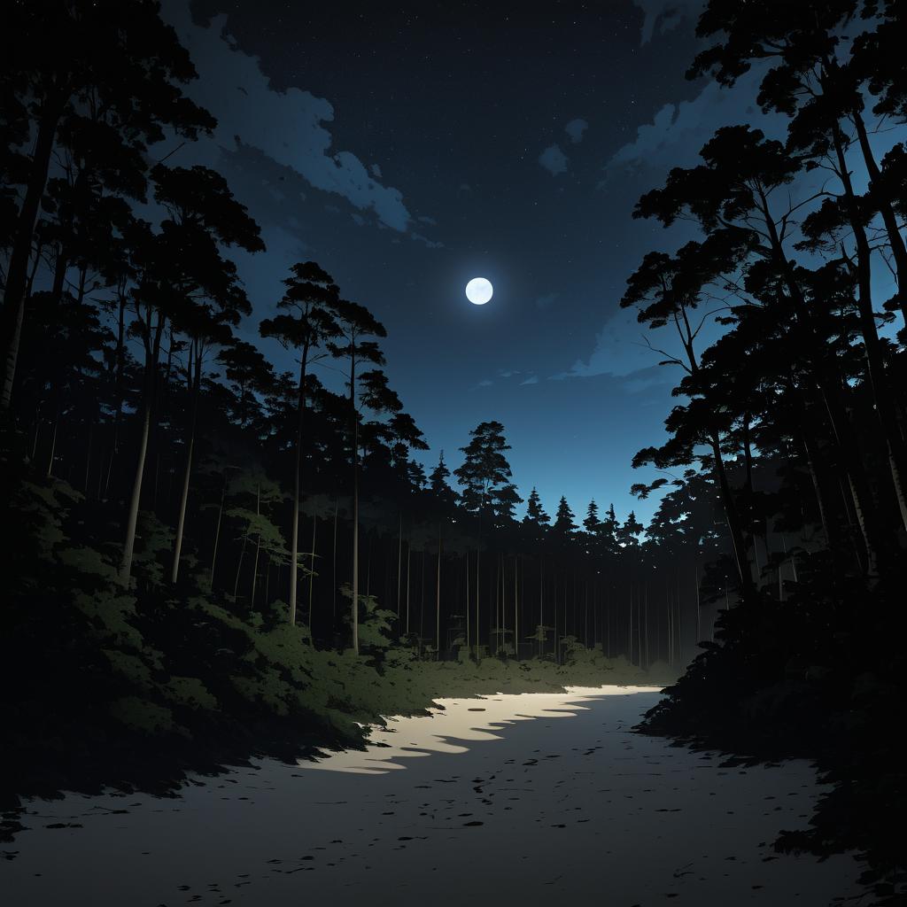 Moonlit Forest on a Sandy Peninsula