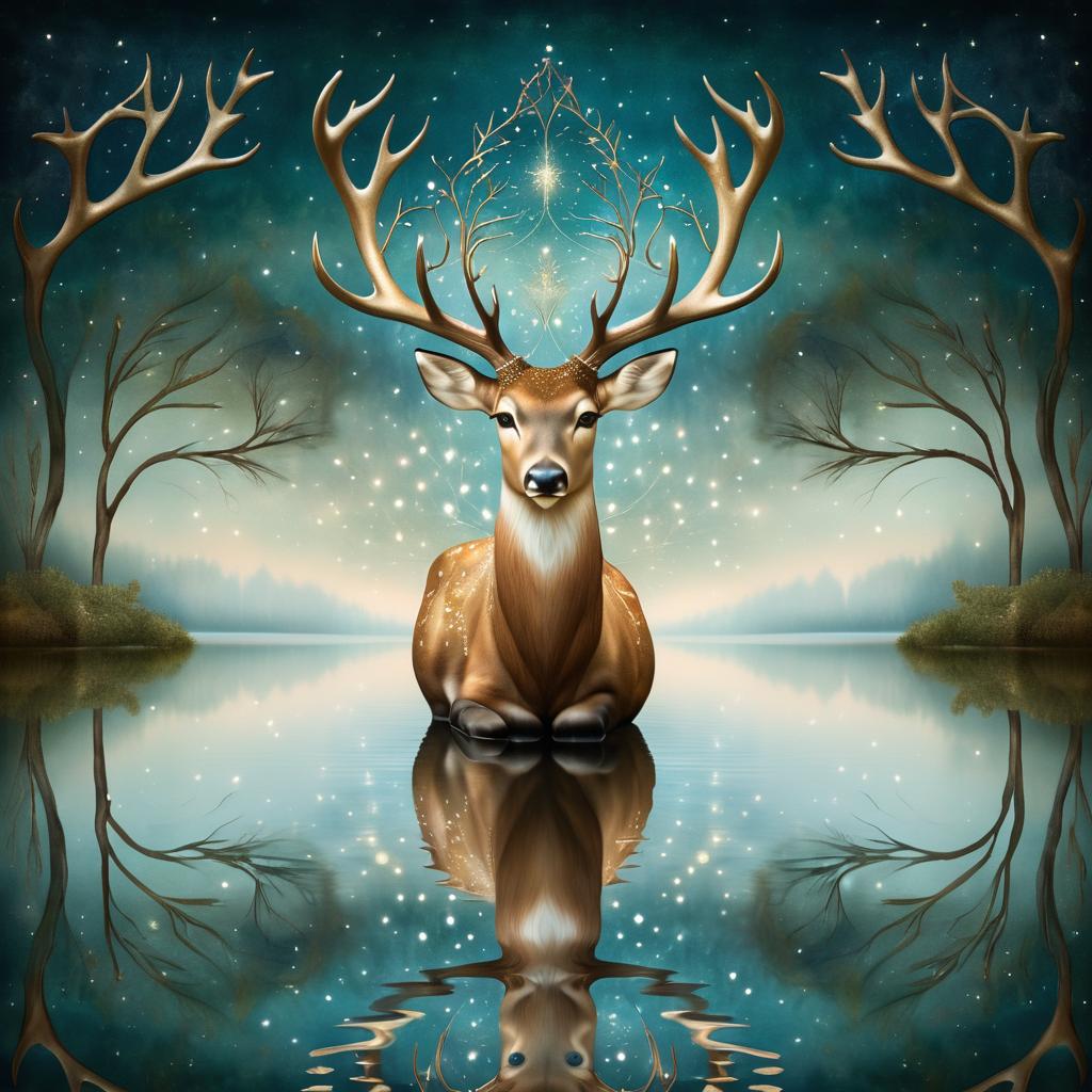 Elegant Deer by a Tranquil Lake