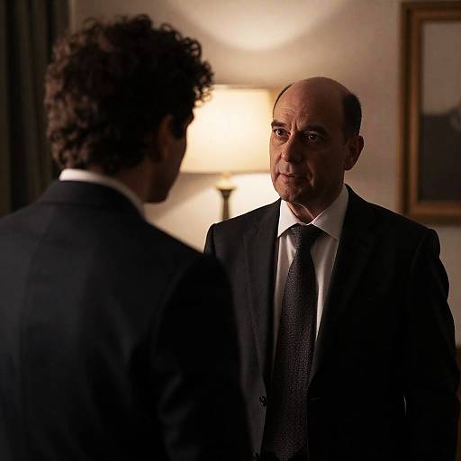 Intense Encounter in a Dimly Lit Room