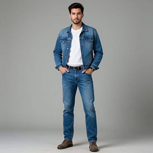 Realistic Portrait of Casual Man in Denim