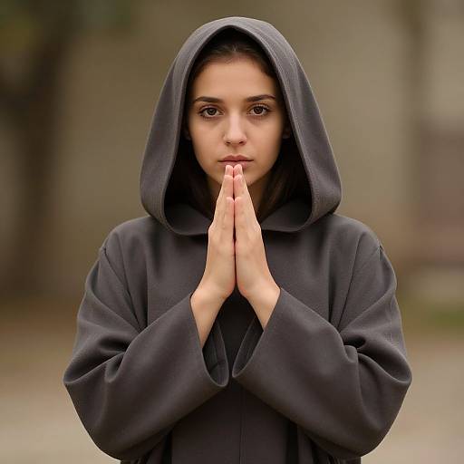 Realistic Woman in Prayer Clothes