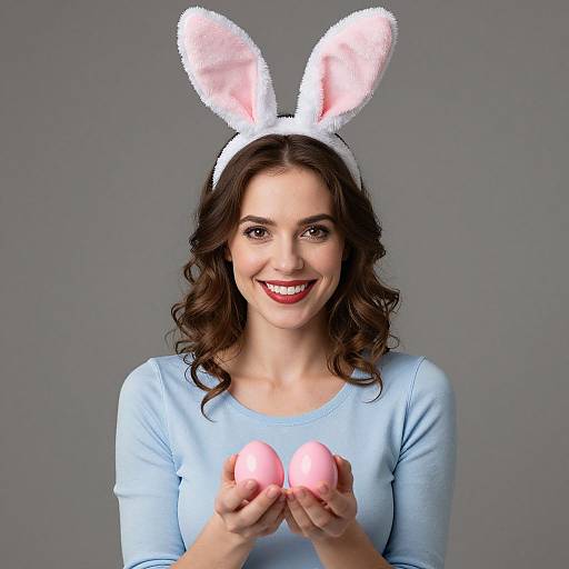 Easter Woman with Bunny Hat