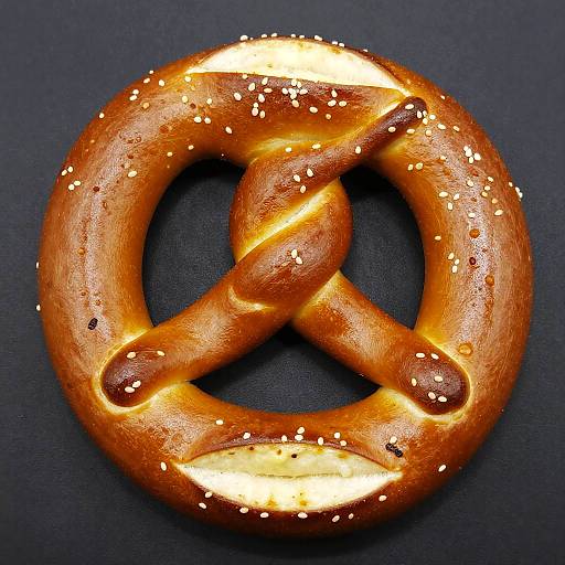Golden Sesame Pretzel Close-Up