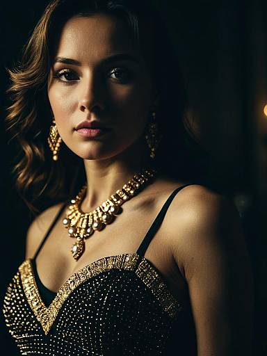 Glamorous Close-up Mini Ball Gown Headshot