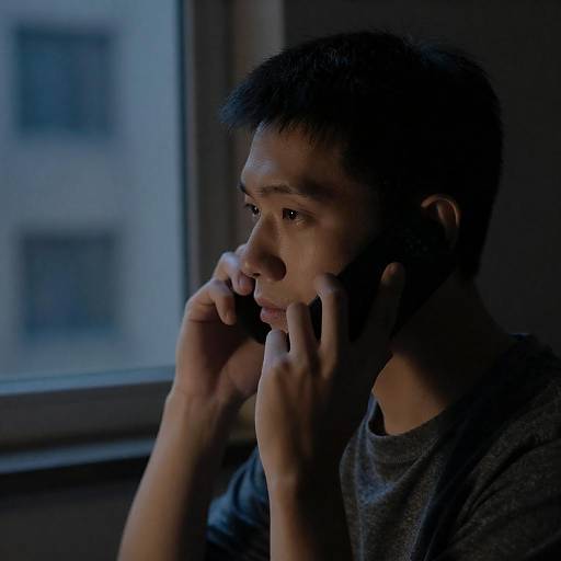 Serious Profile of Man at Night