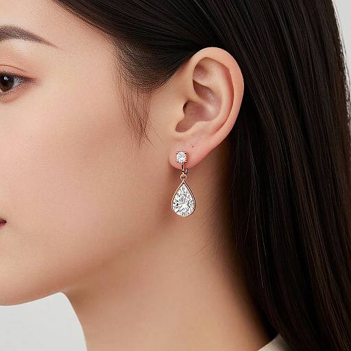 Elegant Rose Gold Zirconia Earrings