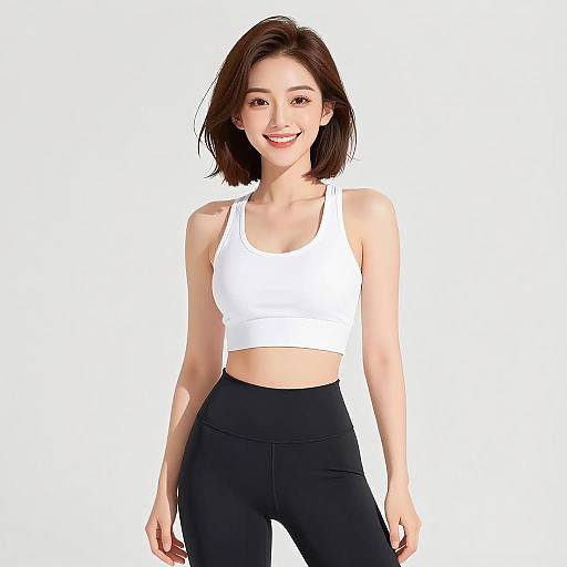 Smiling Woman in Athletic Sportswear