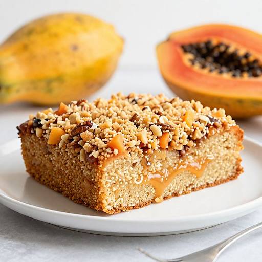 Papaya Pecan Streusel Cake Delight