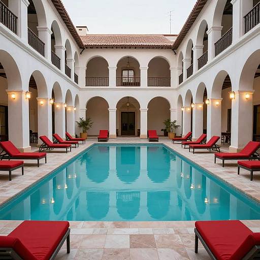 Serene Turquoise Pool in Historic Courtyard