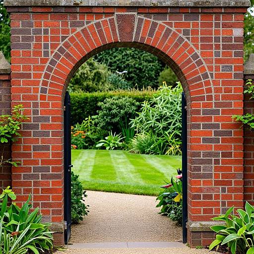 Moongate Arch Pathway with Mosaic Bricks