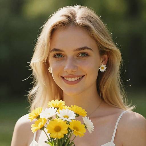 Sunny Portrait of a Smiling Woman