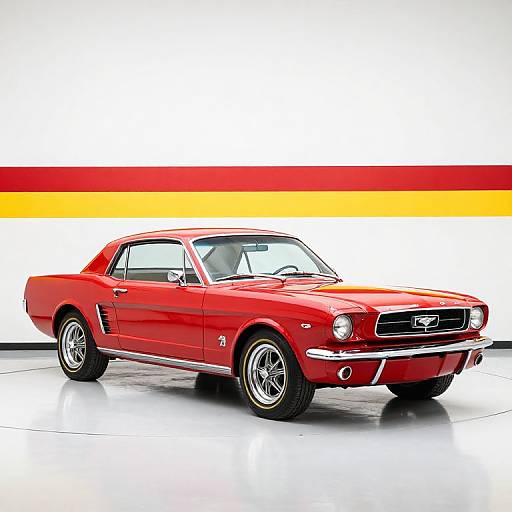Shiny 1965 Red Ford Mustang Coupe