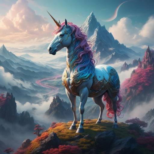 Misty Mountain Unicorn Staring Forward