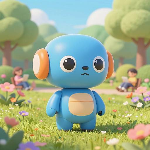 Playful Robot Dog in Vibrant Park