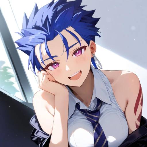 Chulainn Inspired Girl with Purple Eyes