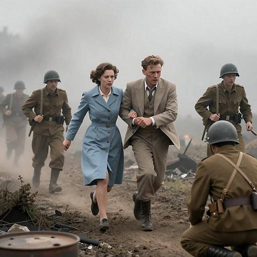 Dramatic Wartime Escape Scene