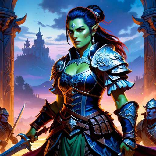 Rococo Elegance: Half-Orc Warrior at Twilight Rococo Elegance: Half-Orc Warrior at Twilight