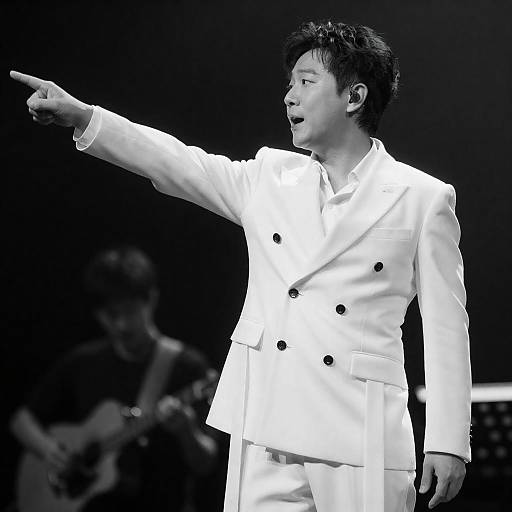 Vintage Singer in Ribboned White Suit