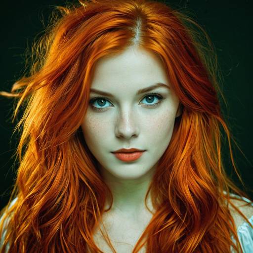 Portrait of Young Woman with Vibrant Red Hair