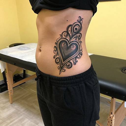 Side Profile with Black Heart Tattoo