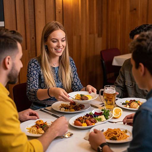 Cozy Dinner with Friends in Warm Ambiance