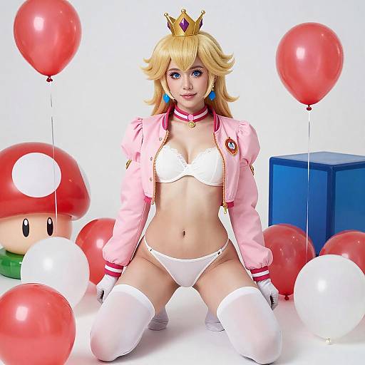 Blonde Princess Peach Cosplay Portrait