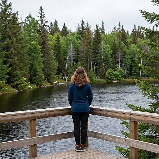Woman Gazing Over Northern Ontario Lake
