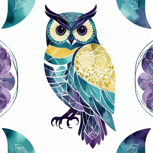 Elegant Owl Silhouette in Colorful Patterns Elegant Owl Silhouette in Colorful Patterns