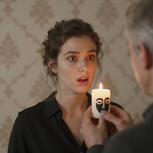 Woman Surprised by Candlelight