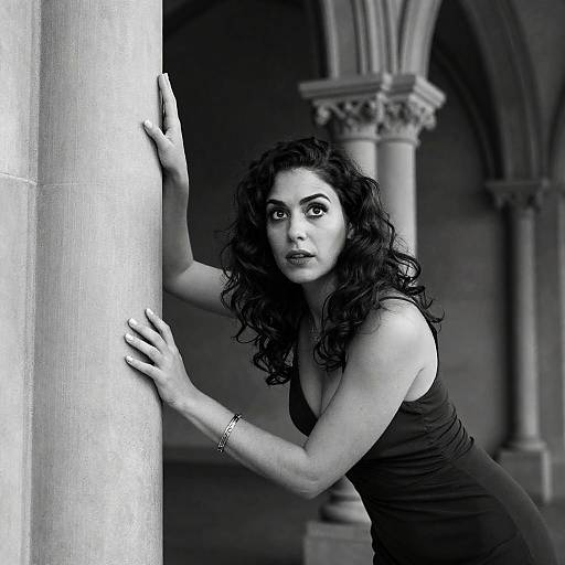 Gothic Elegance: Dark-Haired Woman Portrait