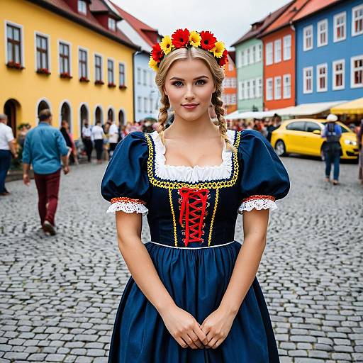 Bavarian Festival: Young Girl in Dirndl