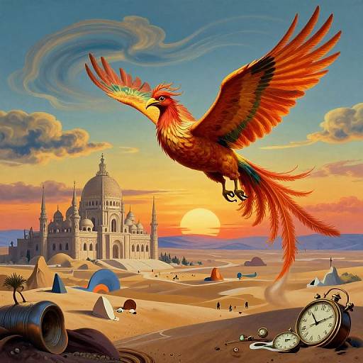 Surreal Phoenix Over Dreamscape