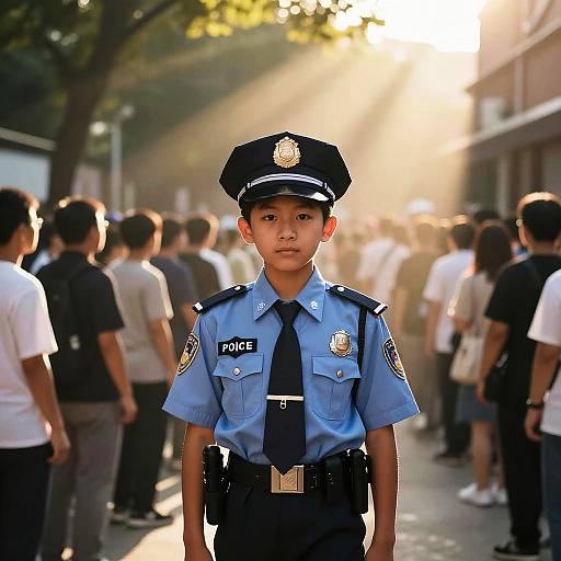Young Boy in Police Officer Costume
