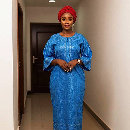 Elegant Woman in Agbada Attire