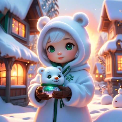 Charming Chibi in a Festive Winter Scene