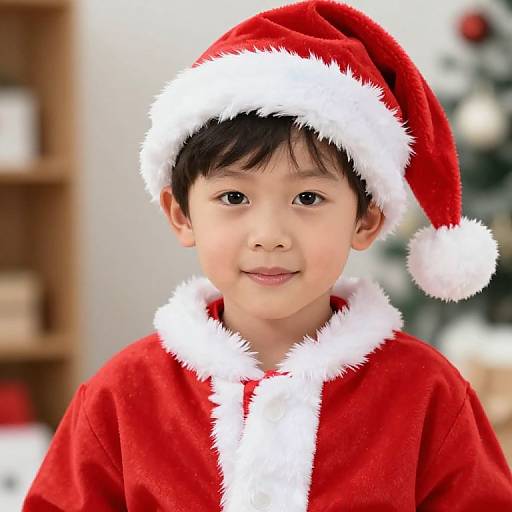 Young Boy in Santa Suit