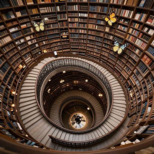 Endless Spiral Tower with Mechanical Butterflies