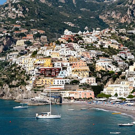 Vibrant Amalfi Coastal Townscape