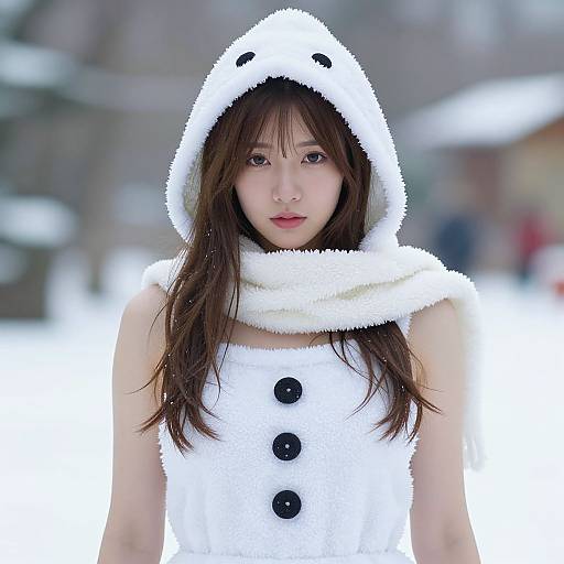 Realistic Snowman Costume Portrait