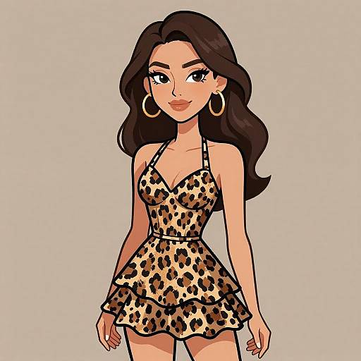 Smiling Woman in Leopard Print Halter