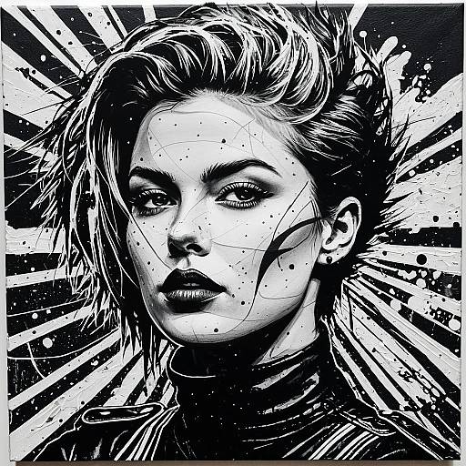 Monochrome Punk Mixed Media Relief Collage